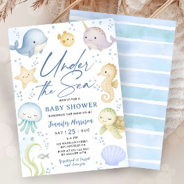 Under The Sea Baby Shower Cute Ocean Einladung