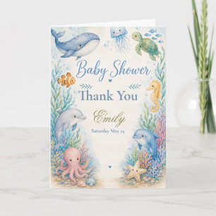 Under the Sea Baby Shower Dankeskarte