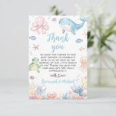 Under the Sea Baby Shower Dankeskarte (Stehend Vorderseite)