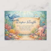 Under The Sea Baby Shower Diapper Raffle Begleitkarte (Vorderseite)