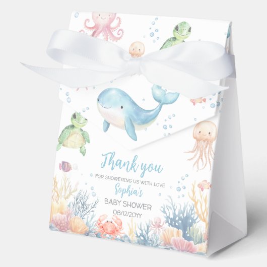 Under the Sea Baby Shower Favor Box Geschenkschachtel (Vorderseite)