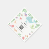 Under the Sea Baby Shower Foto teilen QR Code Serviette (Ecke)
