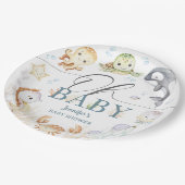 Under The Sea Baby Shower Gender Neutral Ocean Pappteller (Schrägansicht)