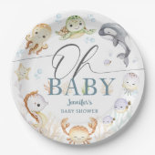 Under The Sea Baby Shower Gender Neutral Ocean Pappteller (Vorderseite)