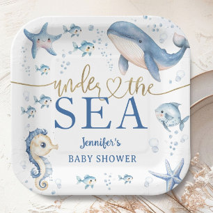Under The Sea Baby Shower Junge Blauer Ozean Pappteller