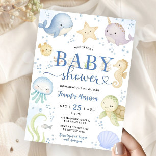 Under The Sea Baby Shower Junge Ozean Einladung
