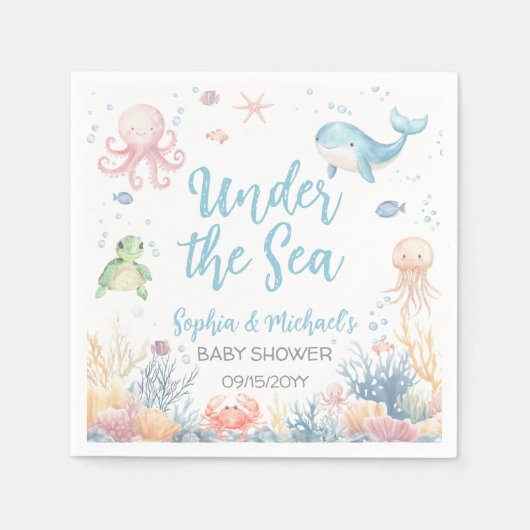 Under the Sea Baby Shower Party Serviette (Vorderseite)