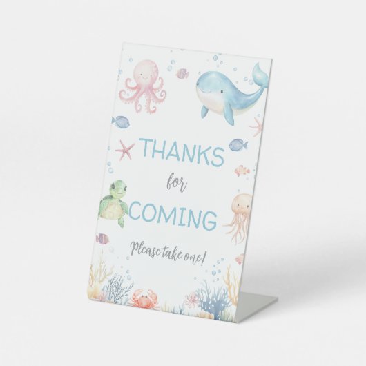 Under the Sea Baby Shower Thanks for coming Sockelschild (Vorderseite)