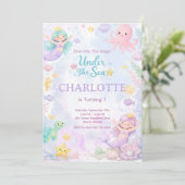Under The Sea Birthday Invitation Editable Einladung (Stehend Vorderseite)