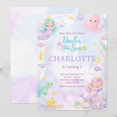 Under The Sea Birthday Invitation Editable Einladung (Vorne/Hinten)
