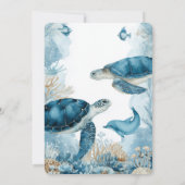 Under the Sea Blue Ahoy It's a Boy Baby Shower Einladung (Rückseite)