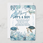 Under the Sea Blue Ahoy It's a Boy Baby Shower Einladung (Vorderseite)