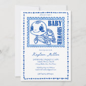 Under the sea blue cute turtle baby shower einladung (Vorderseite)