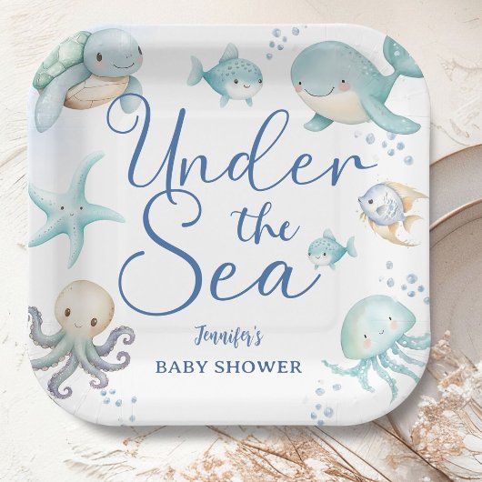 Under The Sea Boy Ocean Baby Shower Pappteller