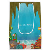 Under the Sea Cave Beautiful Creatures Birthday Mittlere Geschenktüte (Rückseite)