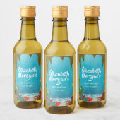 Under the Sea Cave Beautiful Ocean Coral Birthday Weinetikett (Flaschen)