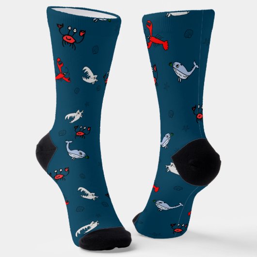 Under the Sea Crew Socks for Everyone - Navy Socken (Gewinkelt)