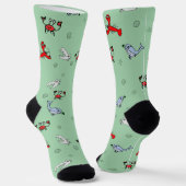 Under the Sea Crew Socks for Everyone - Sea Green Socken (Gewinkelt)