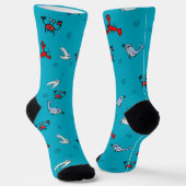 Under the Sea Crew Socks for Everyone - Teal Socken (Gewinkelt)