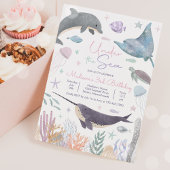 Under the Sea Dolphin Narwhal Sea Life Birthday Einladung