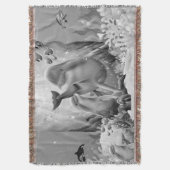Under The Sea Dolphin Throw Blanket Decke (Vorderseite Vertikal)
