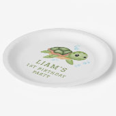 Under the sea first birthday Paper  Pappteller (Schrägansicht)