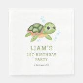 Under the sea first birthday Paper  Serviette (Vorderseite)