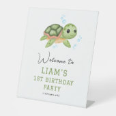 Under the sea first birthday tabletop Welcome Sign Sockelschild (Vorderseite)