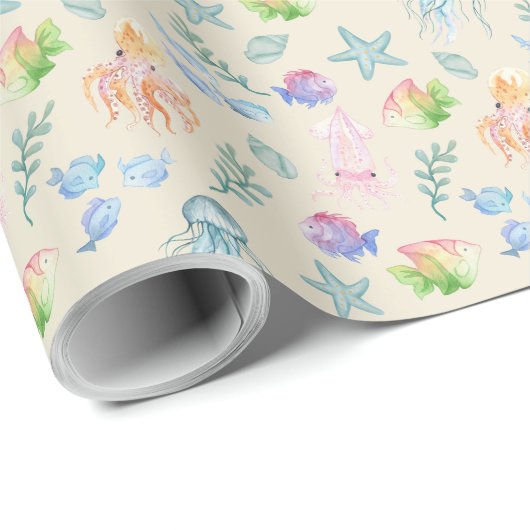 Under the Sea Gift Wrapping Paper - Cream Geschenkpapier (Rolleneckpunkt)