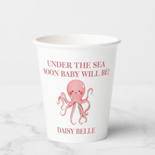 Under The Sea Mermaid Girls Baby Shower Pappbecher (Vorderseite)