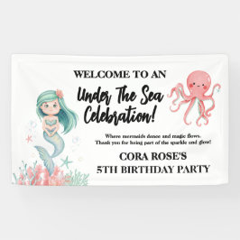 Under The Sea Mermaid Girls Birthday Banner