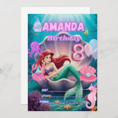 Under the sea Mermaid Invitation Einladung (Vorne/Hinten)