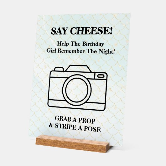 Under The Sea Mermaid Selfie Acrylic Sign Acrylschild (Winkel)