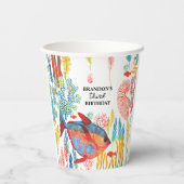 Under The Sea Ocean Animal watercolor Birthday  Pappbecher (Rückseite)