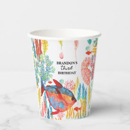 Under The Sea Ocean Animal watercolor Birthday Pappbecher