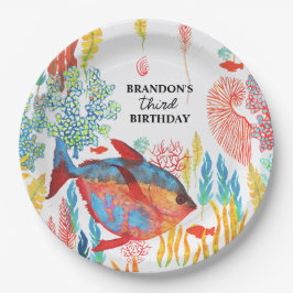 Under The Sea Ocean Animal watercolor Birthday Pappteller