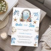 Under the sea ocean animals boy Baby Shower Einladung