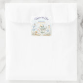 Under the Sea Ocean Animals Octopus Birthday Quadratischer Aufkleber (Tasche)