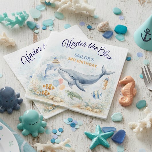 Under the Sea Ocean Animals Whale Birthday Serviette