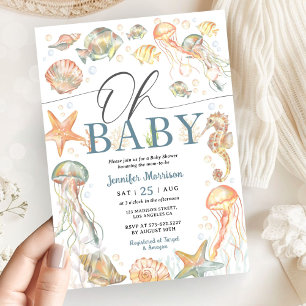 Under The Sea Ocean-Baby-Party für Mädchen oder Ju Einladung