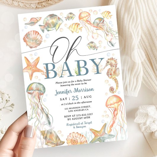 Under The Sea Ocean-Baby-Party für Mädchen oder Ju Einladung