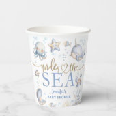Under The Sea Ocean Baby Shower Boy Blue Pappbecher (Rückseite)
