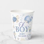 Under The Sea Ocean Baby Shower Boy Blue Pappbecher (Rückseite)
