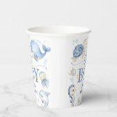 Under The Sea Ocean Baby Shower Boy Blue Pappbecher (Rechts)