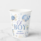 Under The Sea Ocean Baby Shower Boy Blue Pappbecher (Vorderseite)