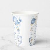 Under The Sea Ocean Baby Shower Boy Dusty Blue Pappbecher (Rechts)