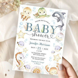 Under The Sea Ocean Baby Shower Geschlechtsneutral Einladung