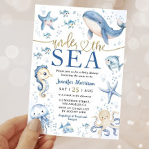 Under The Sea Ocean Baby Shower Junge Navy Blau Go