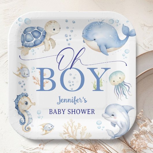 Under The Sea Ocean Baby Shower Oh Boy Blue Pappteller