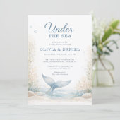 Under the Sea Ocean Couples Baby Shower Einladung (Stehend Vorderseite)